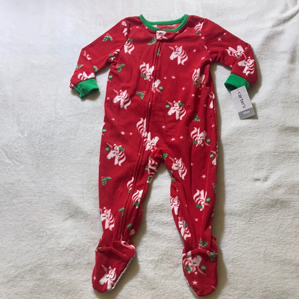 18m Fleece Christmas Unicorn Sleep-n-Play NEW Carter’s